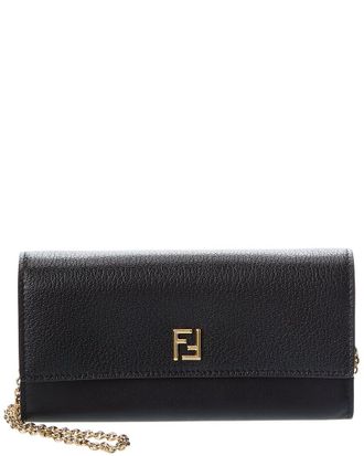Fendi Fendi Ff Leather Continental Wallet On Chain