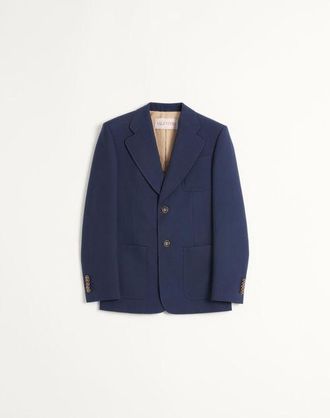 Valentino Single-Breasted Wool Gabardine Jacket