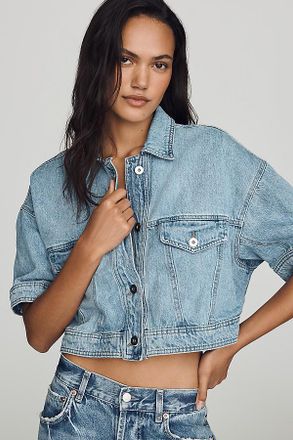 Pilcro Cotton Crop Trucker Jacket