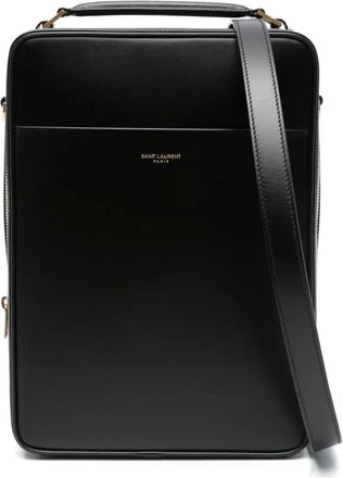 Saint Laurent Leren messengertas - Zwart