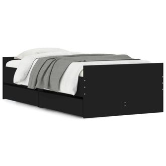 Berkfield Home Bed Frame without Mattress Black 75x190 cm Small Single Small Single
