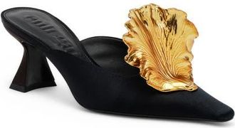 Cult Gaia Irina Shell Embellished Mule in Black at Nordstrom, Size 7.5Us