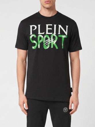 Plein Sport T-shirt in cotone con logo a contrasto stampato sul davanti