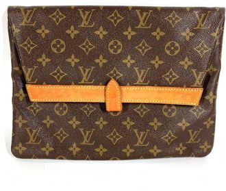 Louis Vuitton Brown Monogram Canvas Clutch Bag (Pre-Owned)