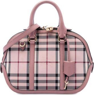Burberry Pre-owned Burberry Small Haymarket Check Nylon Orchard Bowling Bag Ladies G2XFDMV03XDOMIO9