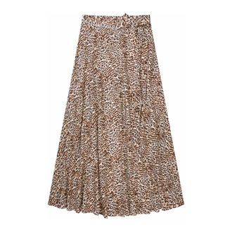 Munthe Midi Skirts, female, Brown, Size: 2XL Pleated Laser-Cut Midi Skirt