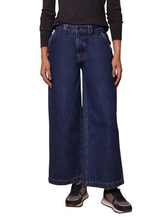 Celtic & Co. Crop Wide Leg Trousers in Indigo Mid Wash at Nordstrom, Size 10