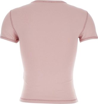 Diesel Womens T-Shirt Round Neck Pink Cotton T-Shirts & Jerseys