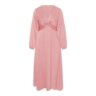 Kaffe Curve KCjamie Knot Dress - Dames - Jurken - Roze - Maat: 6XL Poliester