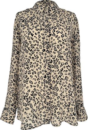 Altuzarra Leopard-Print Blouse in Beige Silk