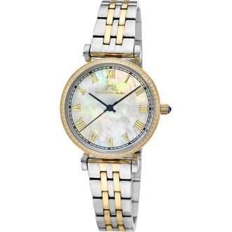 Porsamo Bleu Emma Mother-of-Pearl Dial Bracelet Watch in Iridescent/Two-Tone at Nordstrom Rack