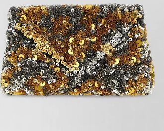 Dries Van Noten sequin envelope clutch bag chain strap