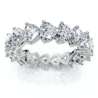 Pompeii3 3 3/4Ct Heart Shape Diamond Eternity Wedding Ring 14k Gold or Platinum Lab Grown