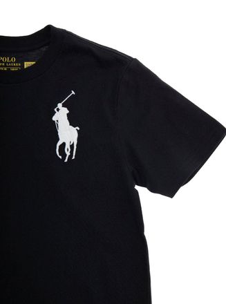 Polo Ralph Lauren Boys T-Shirt Crew Neck Black Cotton T-Shirts And Polos