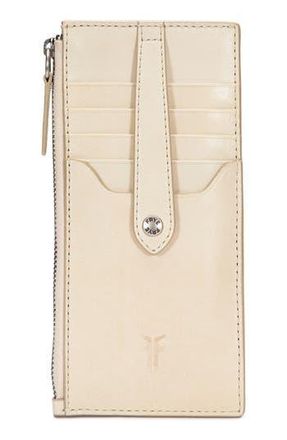Frye Slim Leather Snap Card Wallet in Oat at Nordstrom Rack