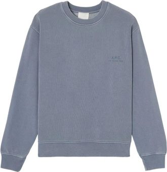A.P.C. Fernando Micro Logo Sweatshirt - Heren - Sweatshirts - Blauw - S - Hoodies & sweatvesten