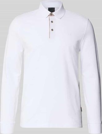 Bugatti Regular Fit Poloshirt mit Kontrastkragen und Label-Stitching in Weiss, Größe 3XL