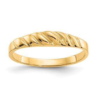 Diamond2Deal 14k Yellow Gold Polished Valley Dome Ring