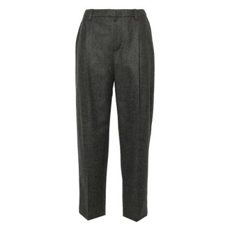Brunello Cucinelli Dames, Broeken, Grijs, Maat: M Wol