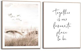 Reinders Wandbild »Kraniche Freiheit - Strand - Dünen - Liebe - Familien - Zusammen« 2 Stk. tlg