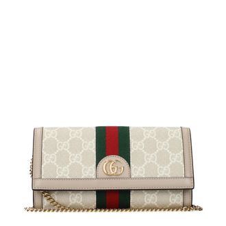 Gucci Ophidia Damens Geldb&ouml;rse aus beigem/wei&szlig;em Stoff