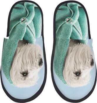 Generic Slipper Dog Wrapped In Towel Warm Slippers Portable Anti-Slide Slipper For Indoor Winter Bedroom M