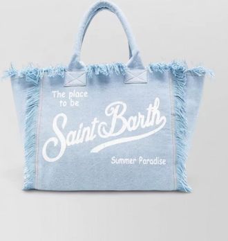 MC2 Saint Barth vanity tote bag fringe detailing handles