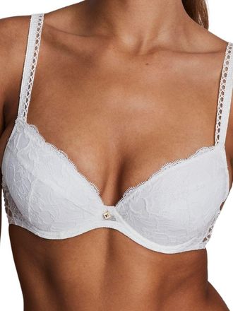 Aubade Womens Kiss Of Love Push Up Plunge Bra - White Polyamide - Size 34D