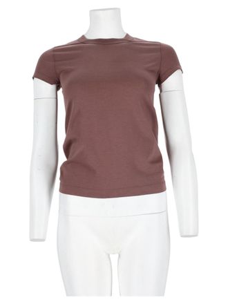 Rick Owens Level T Cropped Central Seam Cotton T-Shirt