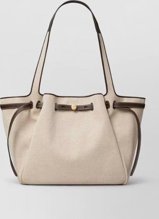 Tory Burch romy canvas tote shoulder carryall bag