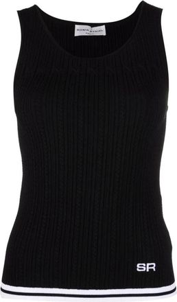 Sonia Rykiel Casual Zwarte Tank Top - Dames - Tops zonder mouwen - Zwart - L - Polyester - Tops