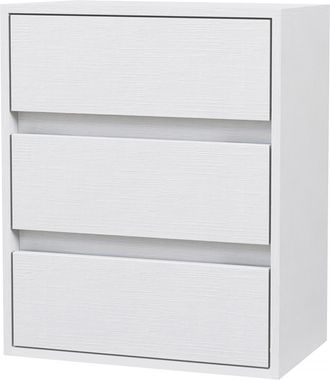 HOMCOM Homcom - Cassettiera Moderna 3 Cassetti In Truciolato 40x30x50.5 Cm Bianco