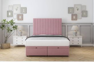 Comfort Beds Denver Plush Ottoman Bed Set With 26 Strutted Headboard in Pink | Size: Small Single