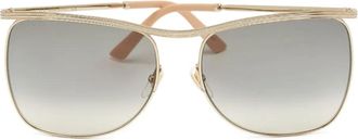 Gucci Zonnebril met vierkant montuur - Goud