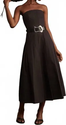 Mare Mare Strapless A-Line Midi Dress In Black