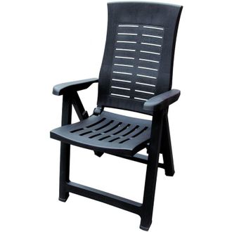 Dmora Sedia da Esterno Rhump, una Sedia, Schienale Reclinabile Made in Italy, Multiposizione, Nero Antracite