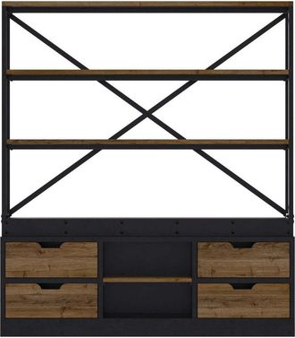 Rendez-Vous D&eacute;co Rendez-vous D&eacute;co - Librer&iacute;a De Madera Y Metal 160 Cm - Goa