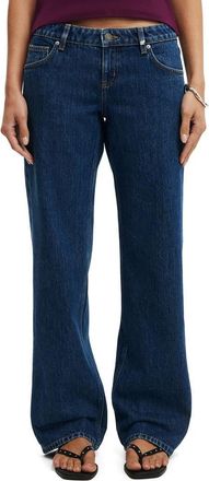 Cotton On Low Rise Straight Leg Jeans in Gemini Blue Pocket at Nordstrom, Size 10