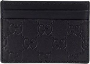 Gucci Accessoires, Heren, Zwart, ONE Size, Leer, Portacarte GG Motivo Guccissima