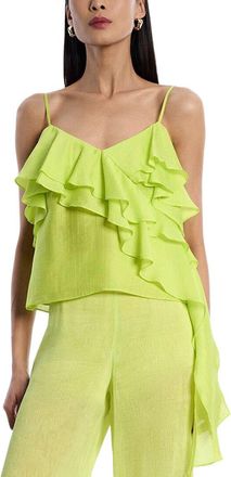 Bcbgmaxazria Bcbgmaxazria Linen-Blend Flounce Cami