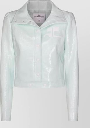 Courr&egrave;ges shiny long sleeve casual style jacket