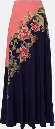 Etro Printed silk crepe de chine maxi skirt