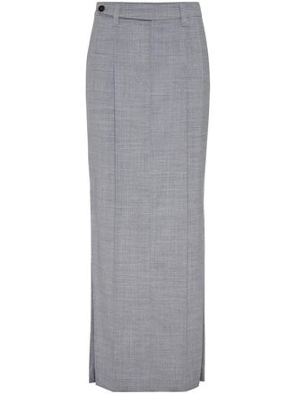 Brunello Cucinelli Maxi-rok van scheerwol - Grijs