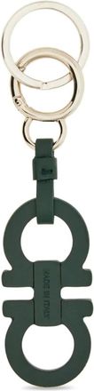 Ferragamo Portachiavi Gancini in pelle - Verde