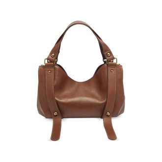 Diesel Expandable Calf Leather Tote Bag - Brown