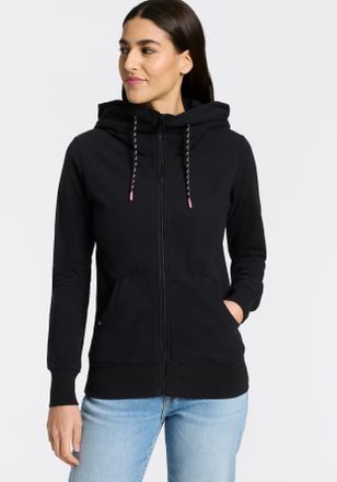 Ragwear Kapuzensweatjacke RAGWEAR NESKIA ZIP B O, Damen, Gr. XXL, schwarz, Sweatware, Obermaterial: 95% Baumwolle, 5% Elasthan, unifarben, h&uuml;ftlang, Rundhals,