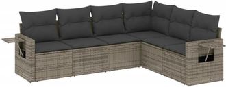 vidaXL Vidaxl - Set De Muebles De Jard&iacute;n 6 Pzas Y Cojines Rat&aacute;n Sint&eacute;tico Gris