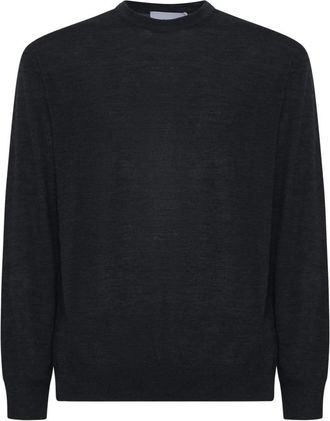 D4.0 Geribbelde trui met ronde hals - Heren - Ronde hals truien - Grijs - XL - Wol - Truien & Vesten