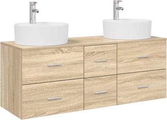 vidaXL Juego De Muebles De Ba&ntilde;o 3 Uds. Roble Sonoma Vidaxl