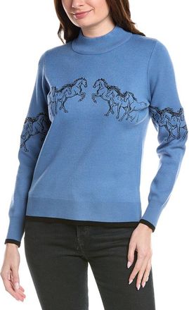 T Tahari Horse Embroidery Sweater